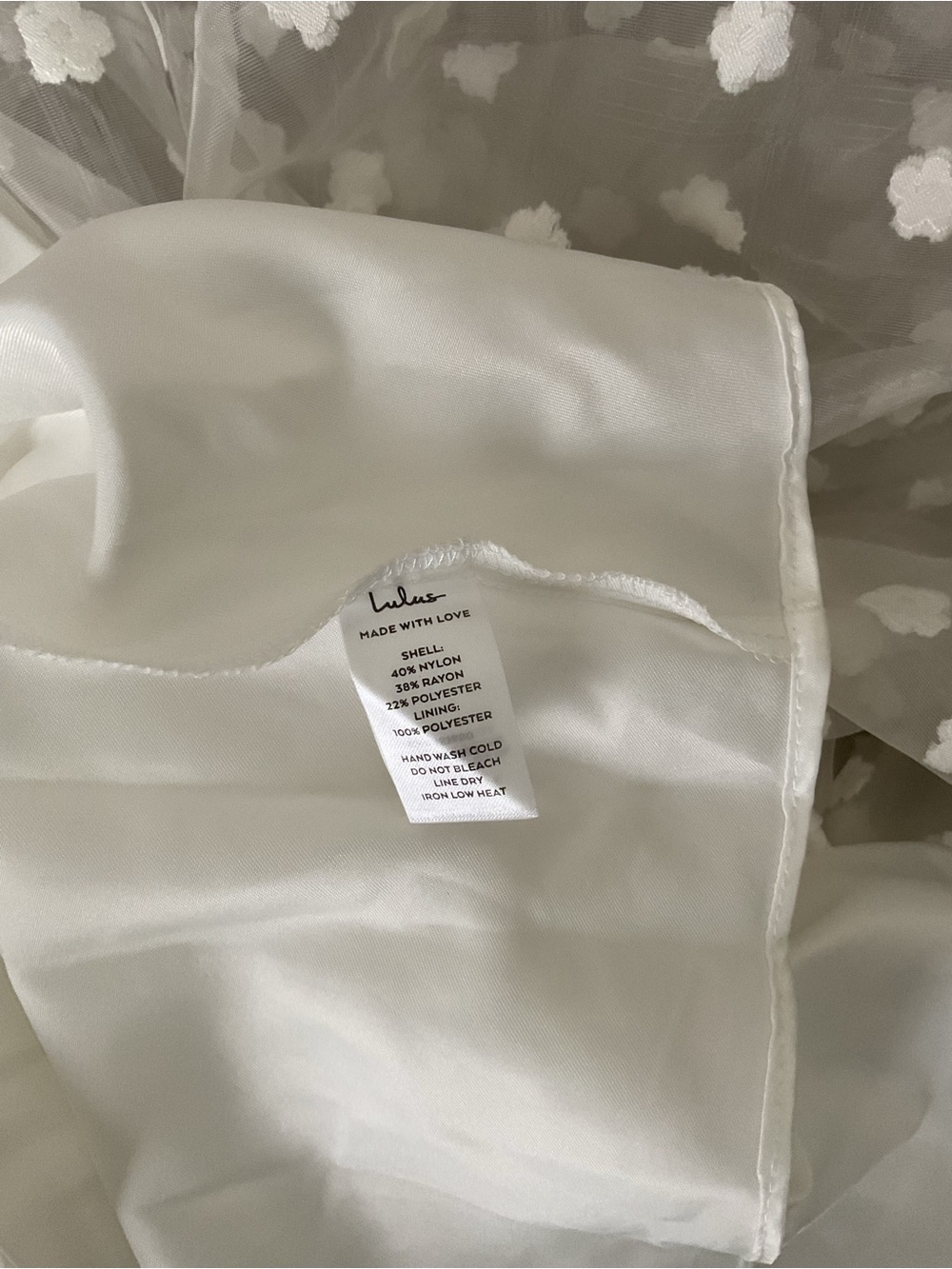 Lulus Effervescent Charm White Organza Floral Babydoll Puff Sleeve Mini Dress - Picture 12 of 14